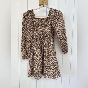 Crew Cuts, Girls Leopard Smocked Dress, Size 12